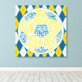 サッカーボールタイポグラフィボックスキャンバス キャンバスプリント (インサイチュ (ウッドフロア))