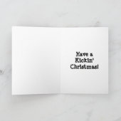 サッカーボールタイポグラフィレッドクリスマスカード シーズンカード (内部)