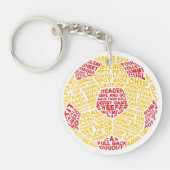 サッカーボールタイポグラフィワードアート キーホルダー (正面)