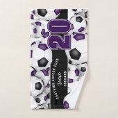 サッカーボールチームのスピリットパープルブラックの多く バスタオルセット (ハンドタオル)