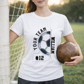 サッカーボールチーム名と選手番号 Tシャツ