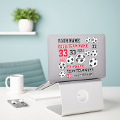 サッカーボールチーム名サッカー選手 シール (デスク上のノートパソコン)