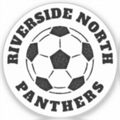 サッカーボールチーム名ブラックシール シール (正面)