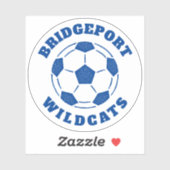 サッカーボールチーム名ブルー シール (シート)