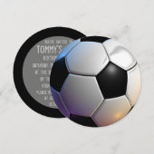 サッカーボールテーマサークルパーティの招待状 招待状 (正面/裏面)