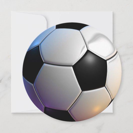 サッカーボールテーマサークルパーティの招待状 招待状 (正面)