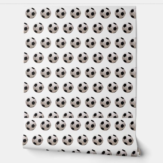 サッカーボールテーマ ホワイト 壁紙 (ほどく)