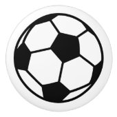 サッカーボールデザインのキッズルーム用プルノブ セラミックノブ (正面)