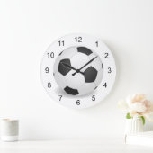 サッカーボールデザインの壁掛け時計 ラージ壁時計 (ホーム)
