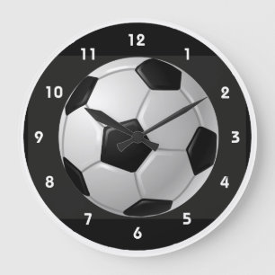 サッカーボールデザインの壁掛け時計 ラージ壁時計