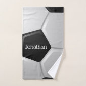 サッカーボールデザインバスタオルセット バスタオルセット (ハンドタオル)