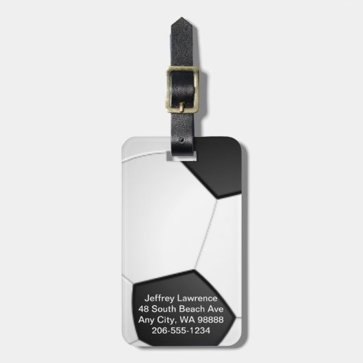 サッカーボールデザインラゲッジタグ ラゲッジタグ (正面縦)