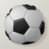 サッカーボールデザイン円枕 ラウンドクッション (正面)