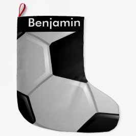 サッカーボールデザイン大クリスマスストッキング ラージクリスマスストッキング