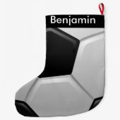 サッカーボールデザイン大クリスマスストッキング ラージクリスマスストッキング (裏面)