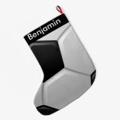 サッカーボールデザイン大クリスマスストッキング ラージクリスマスストッキング (裏面 (吊り時))