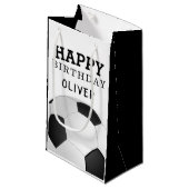 サッカーボールハッピーバースデーキッズ名 スモールペーパーバッグ (正面アングル)