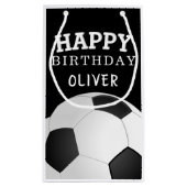 サッカーボールハッピーバースデーキッズ名 スモールペーパーバッグ (裏面)