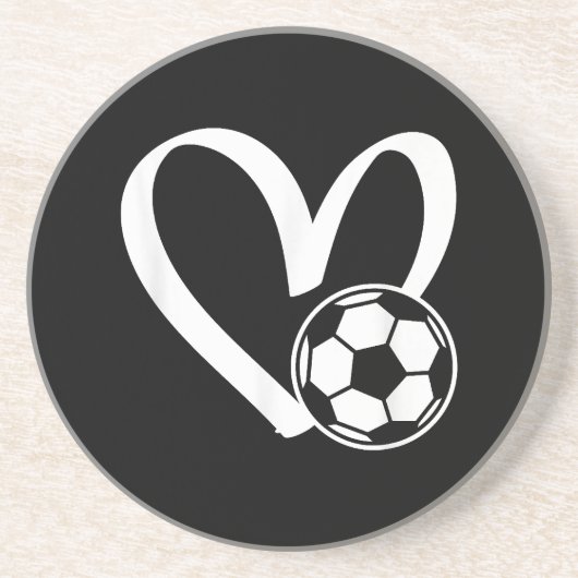 サッカーボールハートサッカーボールハート コースター (正面)