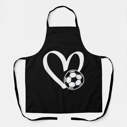 サッカーボールハート エプロン (正面)