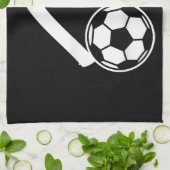 サッカーボールハート キッチンタオル (折り畳み)