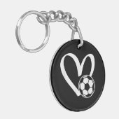 サッカーボールハート キーホルダー (正面左)