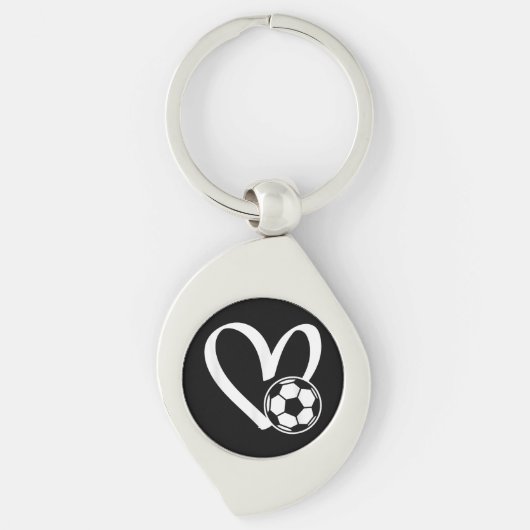 サッカーボールハート キーホルダー (正面)