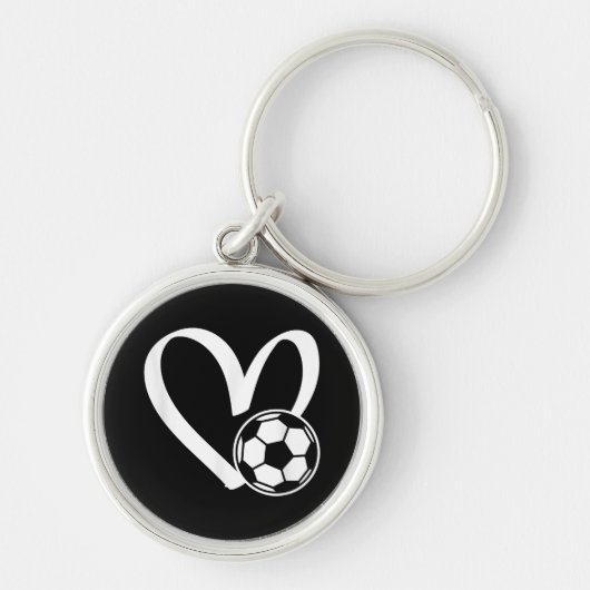 サッカーボールハート キーホルダー (正面)