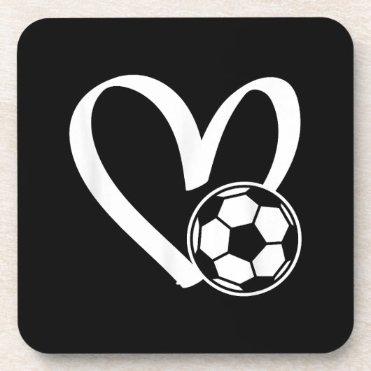 サッカーボールハート コースター (正面)