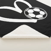 サッカーボールハート シェルパブランケット (3/4)