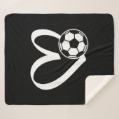 サッカーボールハート シェルパブランケット (正面(横))