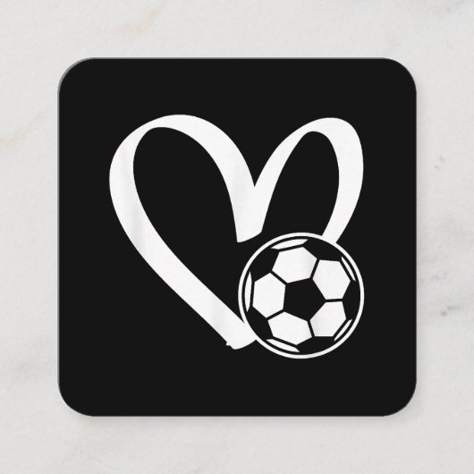 サッカーボールハート スクエア名刺 (正面)