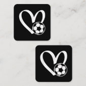 サッカーボールハート スクエア名刺 (正面/裏面)