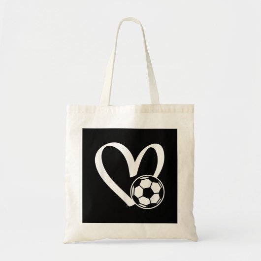 サッカーボールハート トートバッグ (正面)