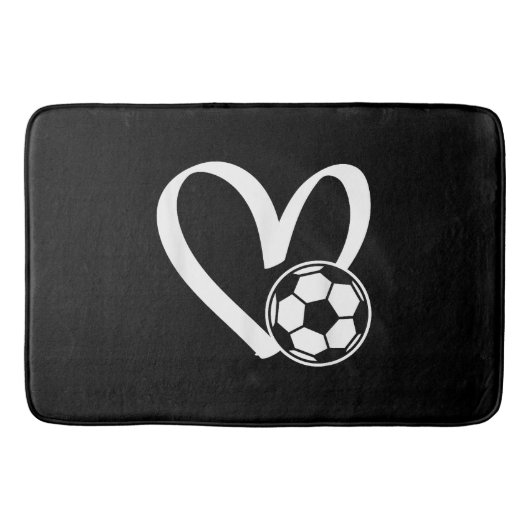 サッカーボールハート バスマット (正面)