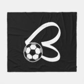 サッカーボールハート フリースブランケット (正面(横))