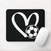サッカーボールハート マウスパッド (マウス)