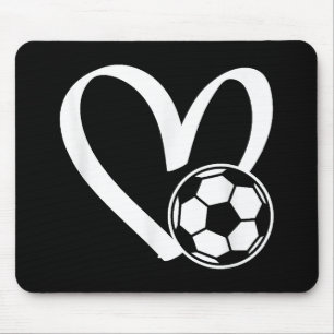 サッカーボールハート マウスパッド