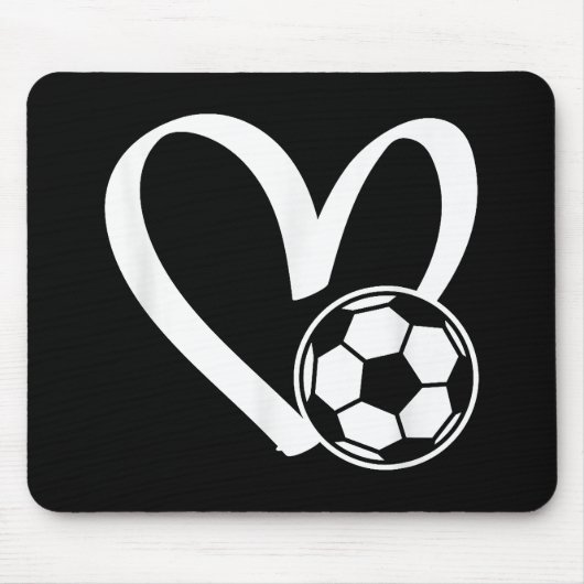 サッカーボールハート マウスパッド (正面)