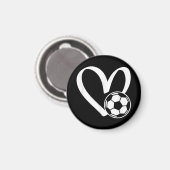 サッカーボールハート マグネット (正面/裏面)