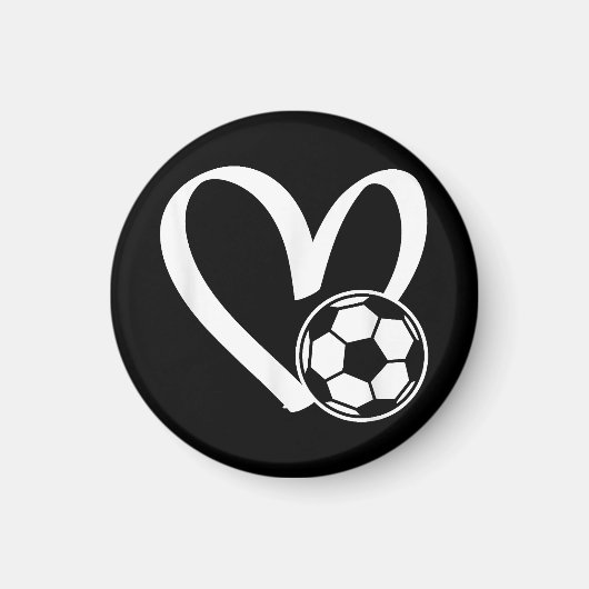 サッカーボールハート マグネット (正面)