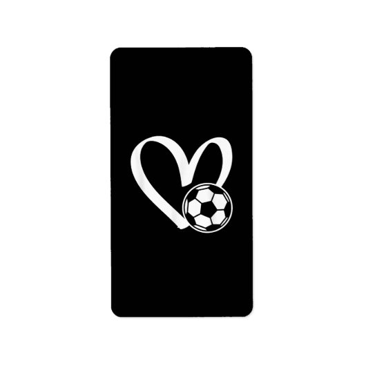 サッカーボールハート ラベル (正面)