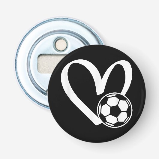 サッカーボールハート 栓抜き (正面)