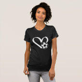 サッカーボールハート Tシャツ (正面フル)