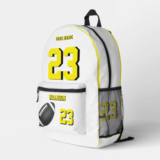 サッカーボールバックパック高校Wy プリントバックパック (裏面右端)