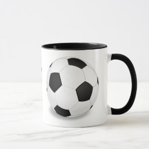 サッカーボールパターンのコーヒーマグ マグカップ