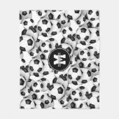 サッカーボールパターンキッズスポーツルームの装飾 フリースブランケット (正面)