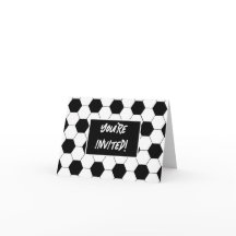 サッカーボールパターンテンプレート招待状カード