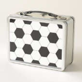 サッカーボールパターン新学期 メタルランチボックス (裏面)