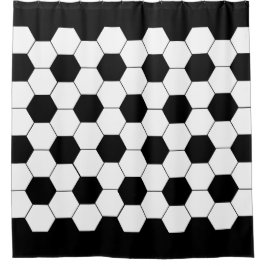 サッカーボールパターン シャワーカーテン